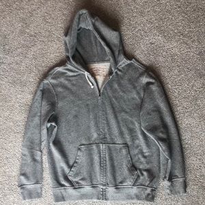 Men’s grey American Eagle brand zip-up hoodie.  Size M